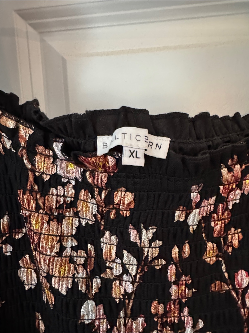 Baltic Born Black Mesh Maxi Dress with Metallic Floral Print - Picture 2 of 2